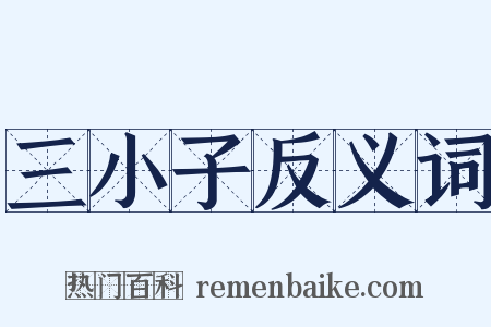 三小子反义词是什么意思的图片